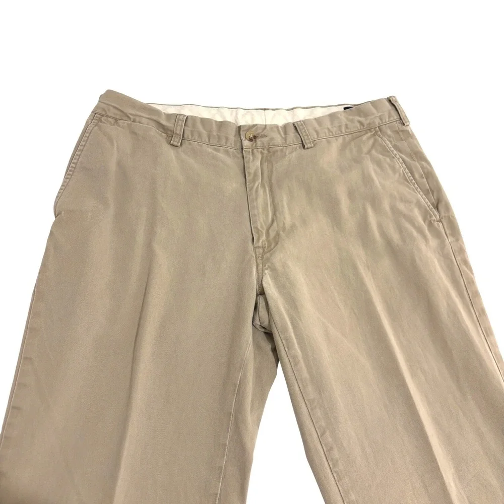 Polo Ralph Lauren Straight Leg Chino Pant Mens 36x32 Tan Classic Fit Flat Front